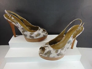 COLE HAAN (NIKEAIR) SNAKESKIN PRINT LEATHER PEEP TOE HIGH PUMP 6 1/2 M $198.00! - Picture 1 of 7