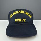 VTG USS Abraham Lincoln CVN-72 Snap Back Baseball Hat AJD Made In USA CLEAN NAVY