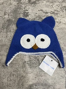 Snuggle Head Dark Blue Owl Crocheted Beanie Hat 6-12 Months New With Tags - Picture 1 of 4