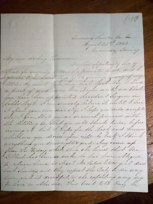 Gran Carta Confederada de Esposa al Cirujano Erwin J. Eldridge, División de Cobb Foto 1 de 4