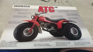 1980s HONDA ATC 110 TRIKE Sales Leaflet - Bild 1 von 2