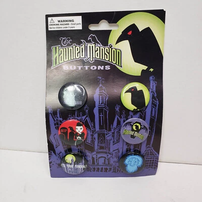 Conjunto de 6 botões Disney Pins 17314 THE HAUNTED MANSION Raven Goth Girl  - Imagem 1 de 3