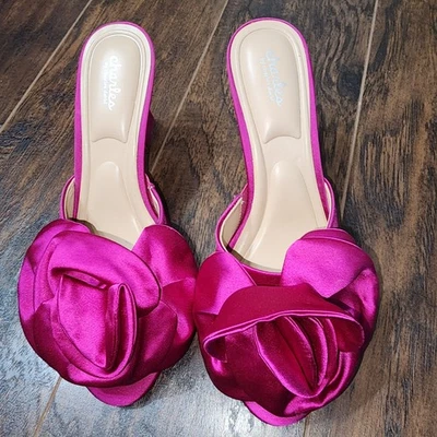 Charles By Charles David Floral Satén Slides Barebacks Eslinga Magenta Talla 10 Foto 1 de 4