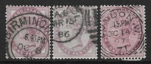 GB QV 1881 1d Lilac & Purple 16 Pearls - SG172-SG172a-SG173 - Lot135ns11 - Picture 1 of 1