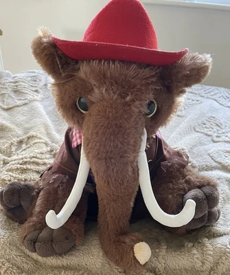The Bear Factory 2001 Vintage Plush Mammoth Toy with Clothes Cowboy Hat 13 Inch - Image 1 of 4