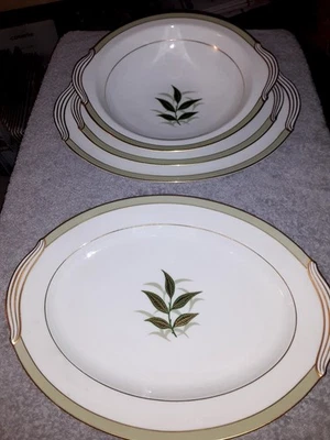Platos y cuenco ovalados Noritake China Greenbay #5353 (3) de colección años 50 Foto 1 de 4