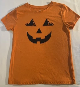 Camicia manica corta Wonder Nation Halloween Jack-O-Lantern taglia giovane grande 10-12 - Foto 1 di 6