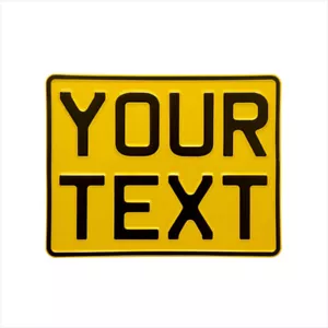 9x7 Yellow Novelty Motorcycle Motorbike Kids Car TEXT Age Pressed Number Plate - Picture 1 of 4