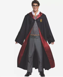 Harry Potter Gryffindor Men's L-XL Halloween Full Costume Hooded Robe w/Glasses - Picture 1 of 23