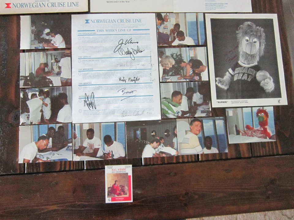 JIM VALVANO Autograph 1991 NC STATE Wolfpack SIGNED 30 Autos BASKETBALL Cruise - Image 1 of 4