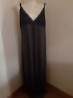 Vintage Dara Jane ,New York Long Silky Black Nightgown Lingerie Sleepwear...