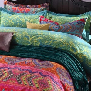 Boho Duvet Cover Queen, Microfiber 3 Pieces Boho Bedding Sets Queen, 1 Duvet Cov - Picture 1 of 2