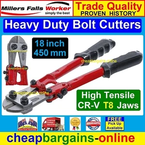 18" BOLT CUTTERS 45cm MESH CHAIN REBAR CUTTERS WIRE ROPE SNIPPERS CABLE CROPPER - Picture 1 of 12