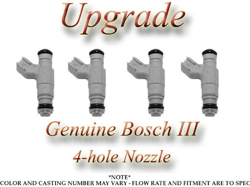 Juego de inyectores de combustible (4) OEM Bosch III UPGRADE para Dodge 2004-2006 2,0 L 2,4 L Foto 1 de 1