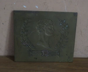 Vintage Cast Bronze or Iron Greek Roman Figural God Man Plaque 5" x 5-3/4" - Picture 1 of 5