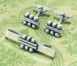 Georg Jensen Cufflinks & Necktie pin Sterling Silver 925 Authentic Fast Shipping - Imagen 1 de 14