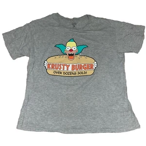 🔥Mens Large🔥 The Simpsons Krusty Burger Over Dozens Sold Gray Shirt - Picture 1 of 7