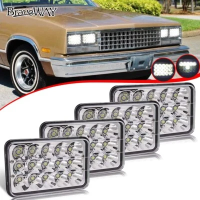 For 1982-1987 Chevrolet El Camino NEW 4PCS 4x6" LED Headlights Hi/Lo Beam DOT - Image 1 of 4