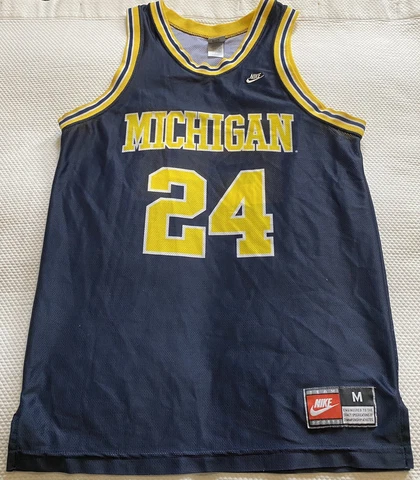 Vintage Michigan Wolverines Nike Basketball Jersey #24 Jimmy King Medium Cover