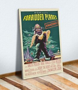 SCI FI Forbidden Planet Vintage Movie Poster CANVAS WALL ART PRINT ARTWORK
