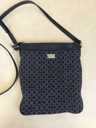 Borsa a tracolla Coach Madison Swing Pack nera grigia tracolla art op