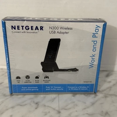 NETGEAR N300 Wireless USB Adapter WNA3100 Connect to Wireless-G or Wireless-N - Image 1 of 4