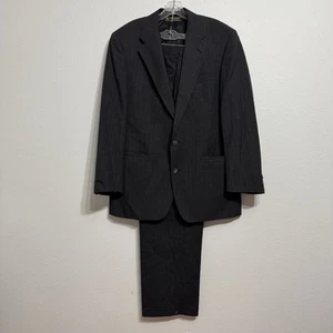 Brooks Brothers Charcoal Gray Pinstripe Suit Mens Size 43L Jacket 36x34 Pants - Picture 1 of 14