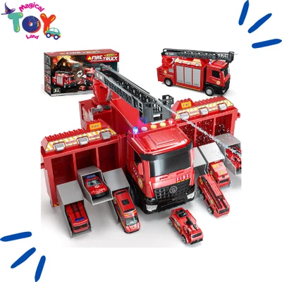 Lehoo Castle Fire Truck Toy for 2 3 4 5 Years Old Boys, Fire Trucks Playset - Image 1 of 4