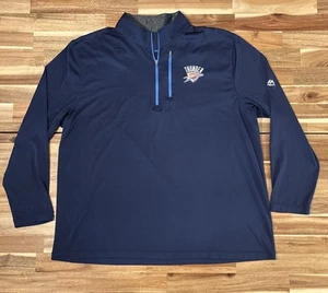 Oklahoma City Thunder 1/4 Zip Pullover Mens 2XL Majestic Blue NBA Basketball - Picture 1 of 9
