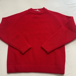 L.L. Bean Men’s VTG Red Wool Sweater Size Medium - Picture 1 of 9