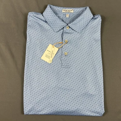 Camisa Polo de Golf Peter Millar CS Verano Comodidad Estampado Ellen XXL Azul Precio de venta sugerido por el fabricante 115 USD Foto 1 de 4