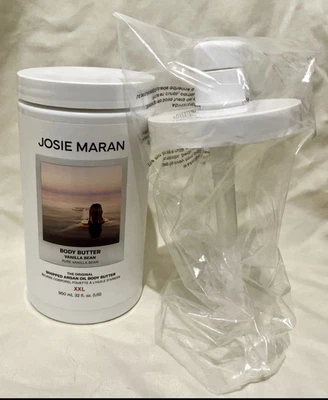 Manteca corporal de aceite de argán batido Josie Maran XXL 32 OZ grano de vainilla puro con bomba *NUEVA Foto 1 de 4