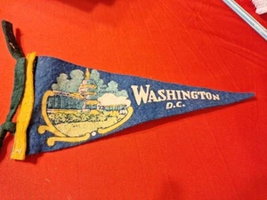 Banderín de recuerdo de viaje vintage de los años 50 de WASHINGTON DC. DC Capitolio de Estados Unidos - Imagen 1 de 6