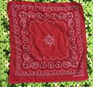 Pañuelo Bandana Rojo Algodón Color Rápido Vintage Retro Diseño Único - Imagen 1 de 7