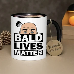 Bald Lives Matter Tasse lustiges Geschenk Ihn Witz Kaffeetasse Glatze Papa Geschenk Weihnachten - Bild 1 von 3