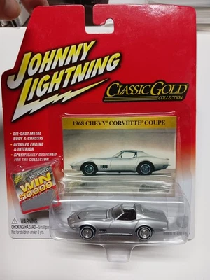 Chevrolet Corvette 1968 1/64 Johnny Lightning Muscle Cars plateado diecast car B16 Foto 1 de 4