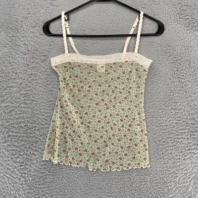Camiseta sin mangas Xhilaration Y2K malla cami para mujer pequeña verde hada floral encaje ribete Foto 1 de 4