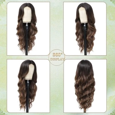 Светло-коричневый длинный парик 26 дюймов волнистый кудрявый термостойкий для ежедневной вечеринки - Изображение 1 из 3