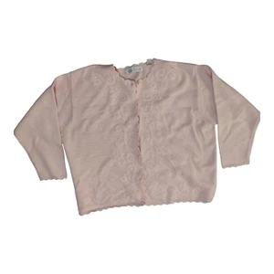 Karen Scott Sweater Women's 2x Pink 30% Wool Button Cardigan Grandma VTG Plus - Picture 1 of 8