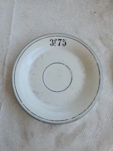 Antique French Bistro Tip Plate 3f75 Gray Ring - Picture 1 of 16
