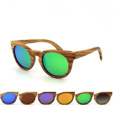 New 2020 Polarized Sunglasses Round Zebra Wood Gasses Women Retro Wooden Eyeware