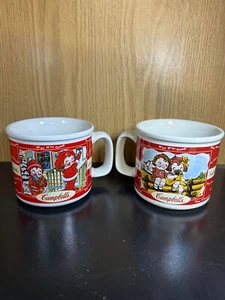 CAMPBELL'S KIDS SOUP MUG SET 2000 HOUSTON HARVEST 4 SEASONS Vintage set of 2 - Picture 1 of 6