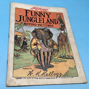 Vintage Antique Advert 1909 KELLOGS Funny Jungleland Moving Pictures WK Kellog - Picture 1 of 4