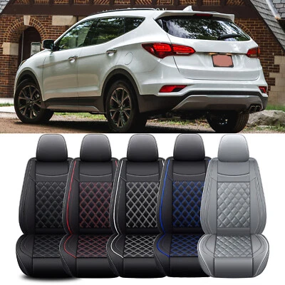 Juego completo de funda de asiento de coche deportivo de cuero PU para Hyundai Santa Fe cojín de lujo Foto 1 de 4