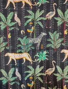 Indian Handmade Vintage Quilt Kantha Throw Reversible Bedding Coverlet Queen Art - Picture 1 of 4