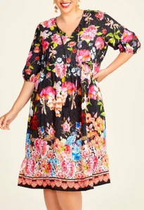 TS TAKING SHAPE plus size L / 22 Natural Celebrate Tier Dress floral NWT rrp$170 - Picture 1 of 4
