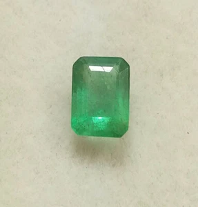 0.70 Ct Natural Emerald Cut Zambia Rich Green Emerald Untreated Top Quality Gems - Picture 1 of 12