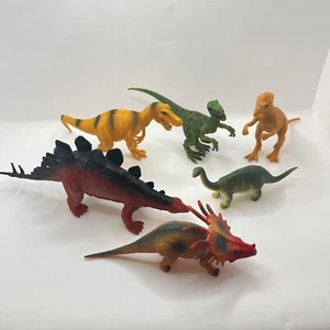 Lot of 6 Dinosaur Animal Toy Figures Good Condition 6-10” Long (Lot D) - Picture 1 of 8