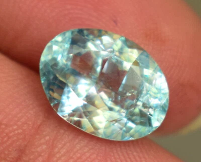 Natural Aquamarine Gemstone Faceted Oval Cut 5 Ct Loose Gemstone Brazil - Image 1 of 4