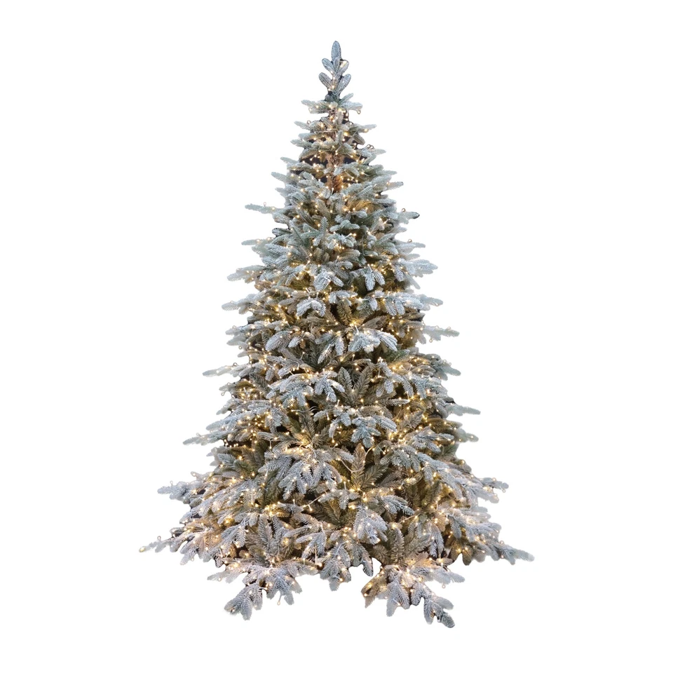 LE STELLE Albero di Natale Pino Innevato Super Folto Rami Effetto Real-Touch Base Croce